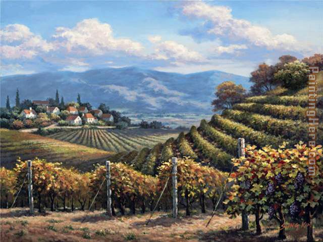 Vineyard Village painting - Sung Kim Vineyard Village art painting